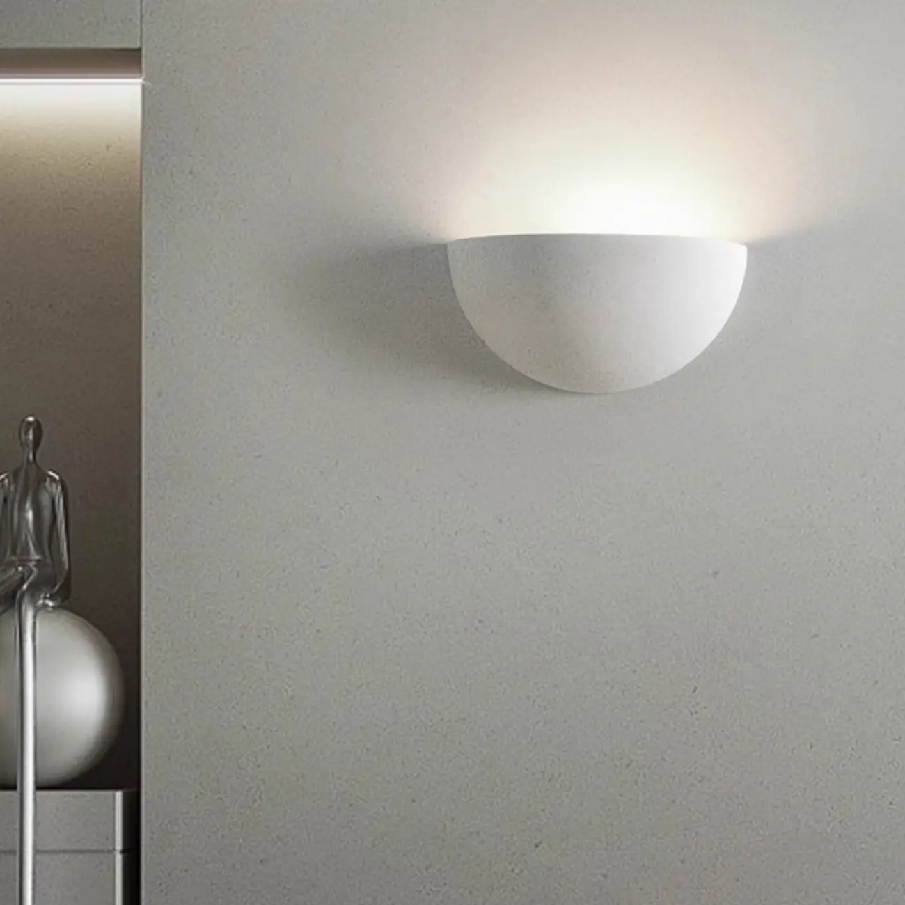 Modern White Gypsum Wall Sconce for Living Room Decor Image - 4 | homeyfad