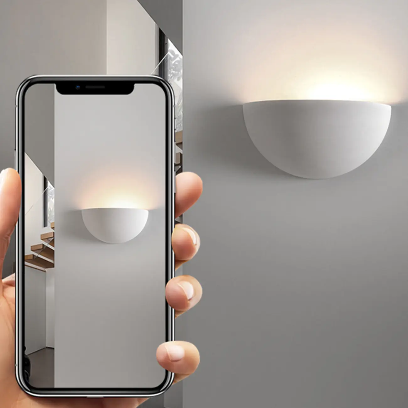 Modern White Gypsum Wall Sconce for Living Room Decor Image - 12 | homeyfad