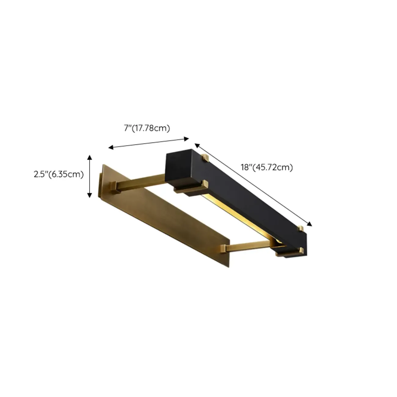 Modern Tube Vanity Light with Gold Finish for Bathroom #size