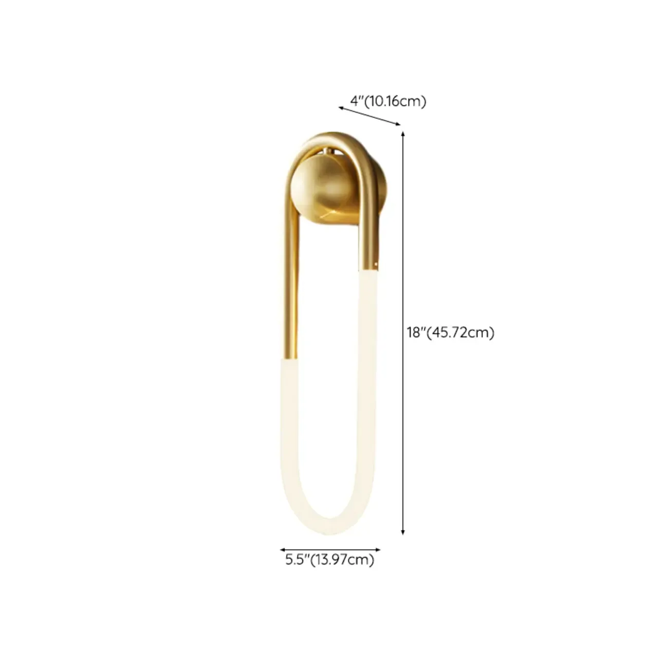 Modern Gold LED Oval Vanity Wall Light #size