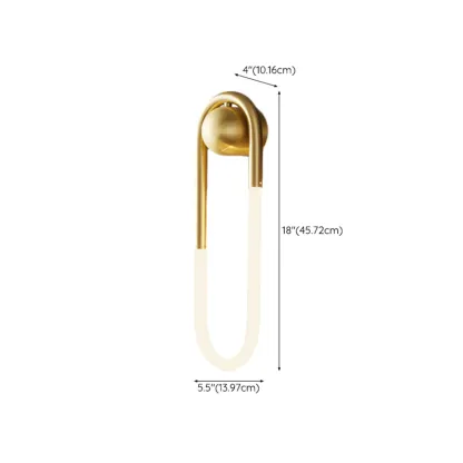Modern Gold LED Oval Vanity Wall Light #size