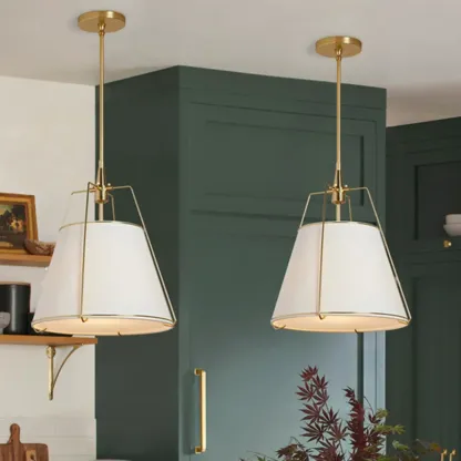 Modern Minimalist LED Pendant Light with White Shade Image - 3