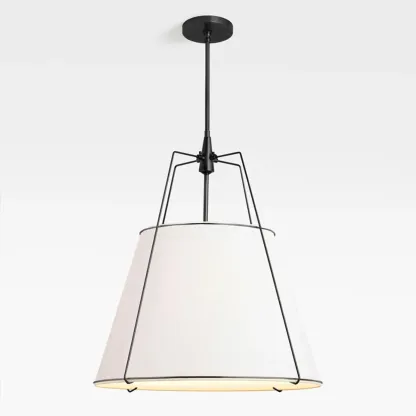 Modern Minimalist LED Pendant Light with White Shade Image - 5
