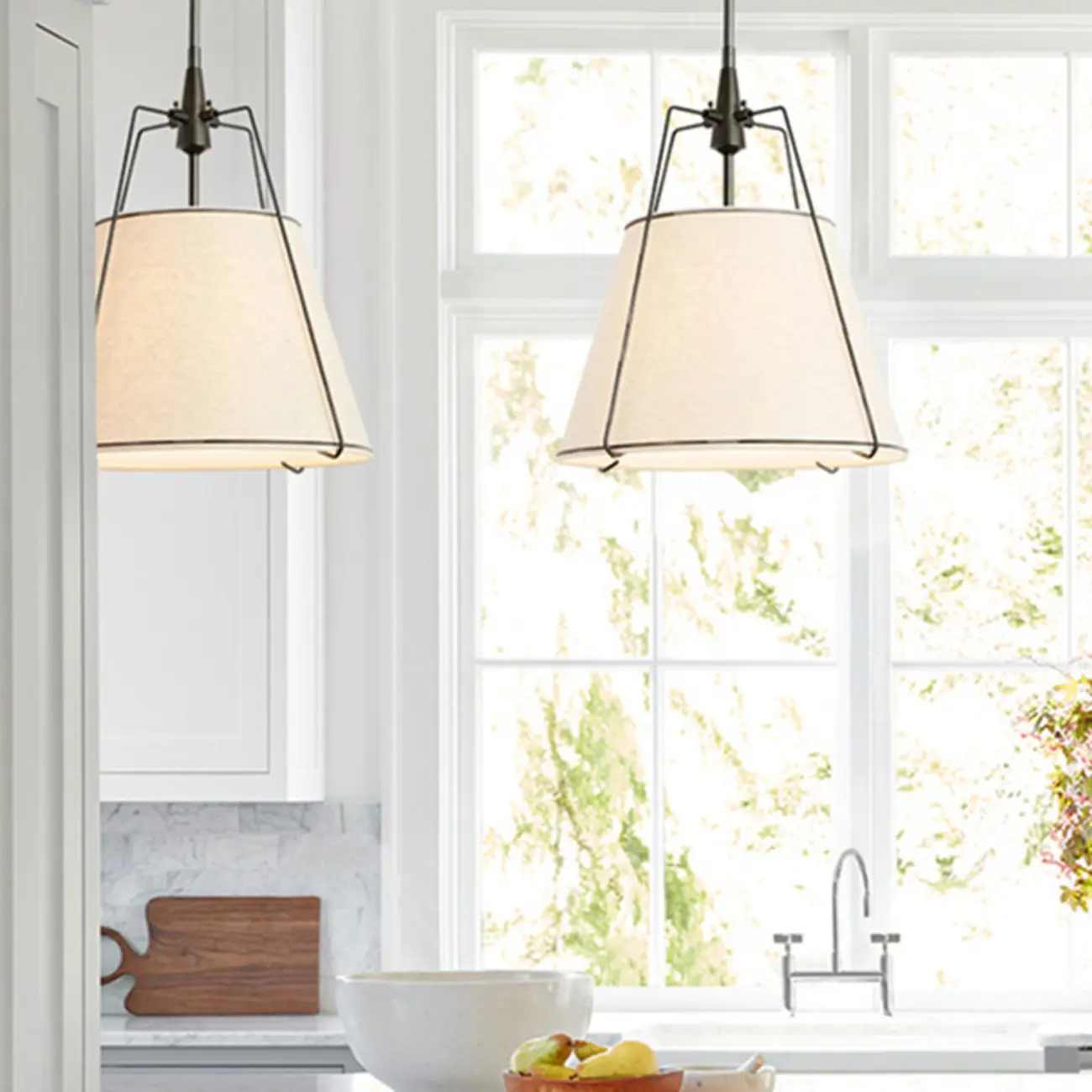 Modern Minimalist LED Pendant Light with White Shade Image - 2 | homeyfad