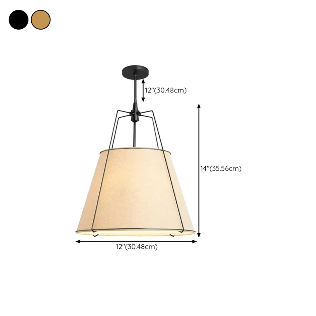 Modern Minimalist LED Pendant Light with White Shade #size