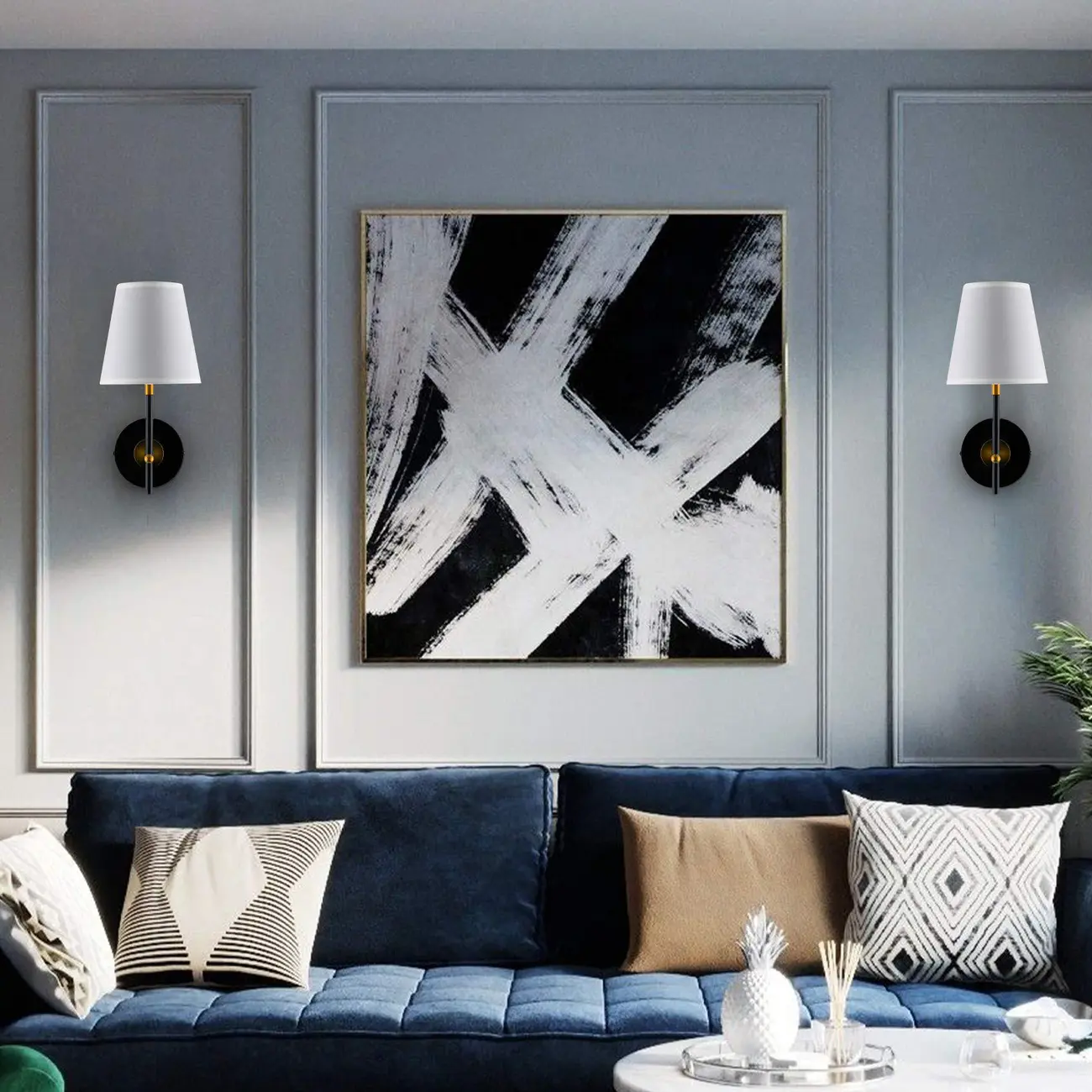 Contemporary Simplicity Metal Fabric Wall Sconce Image - 3 | homeyfad