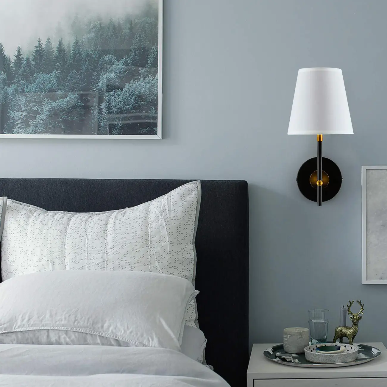 Contemporary Simplicity Metal Fabric Wall Sconce Image - 4 | homeyfad