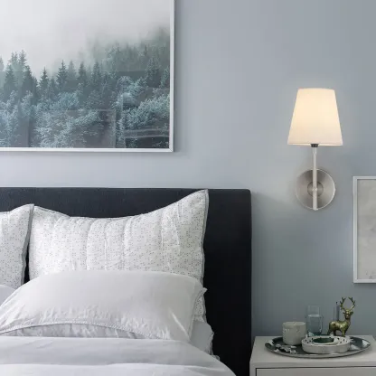 Contemporary Simplicity Metal Fabric Wall Sconce Image - 2