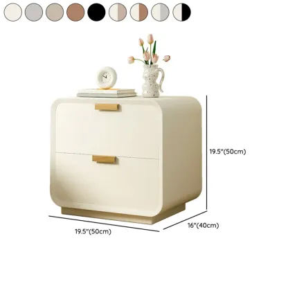 Art Deco Leather Wood 2-Drawer Nightstand Image - 14