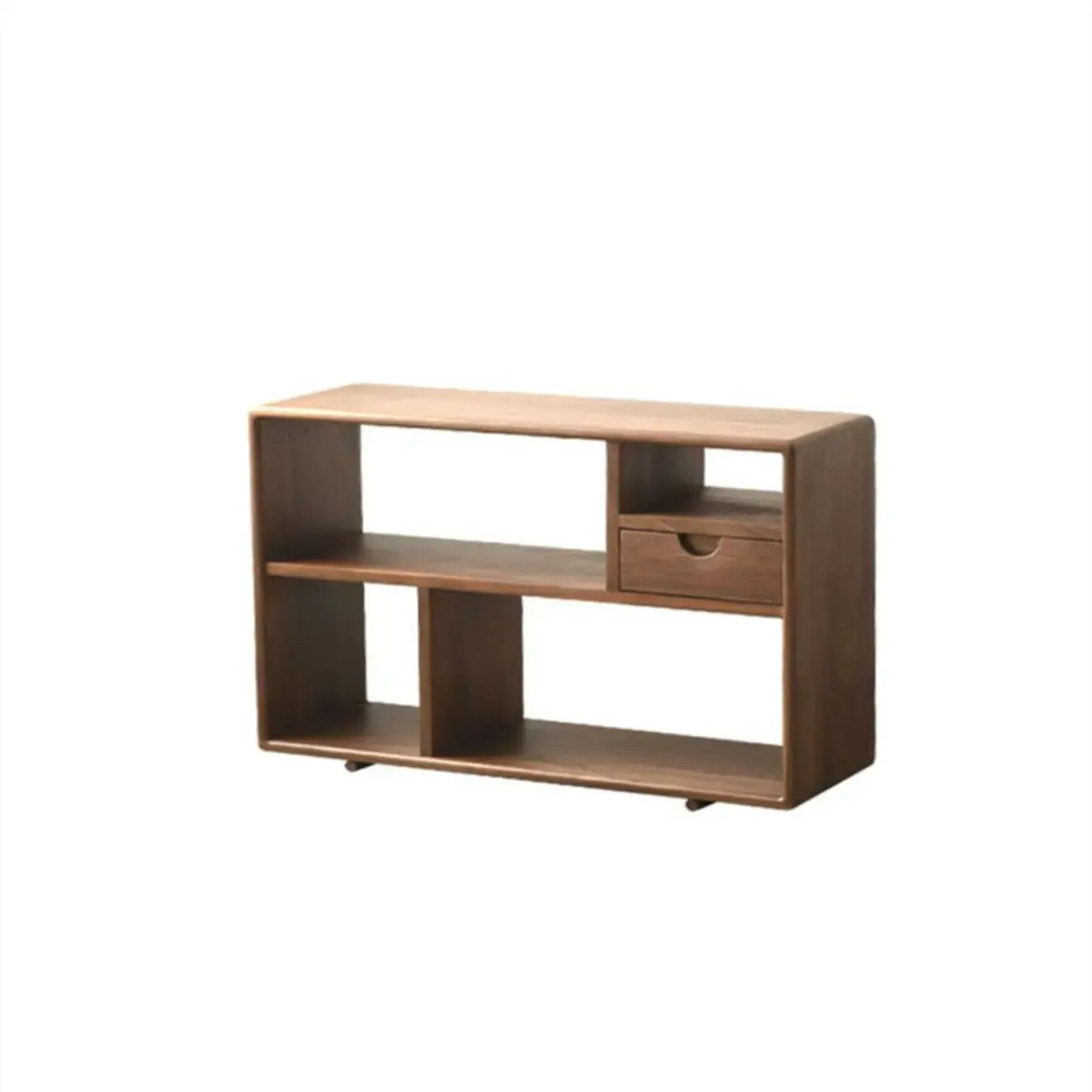 Walnut Wooden Open Shelving End Table for Living Room Image - 10