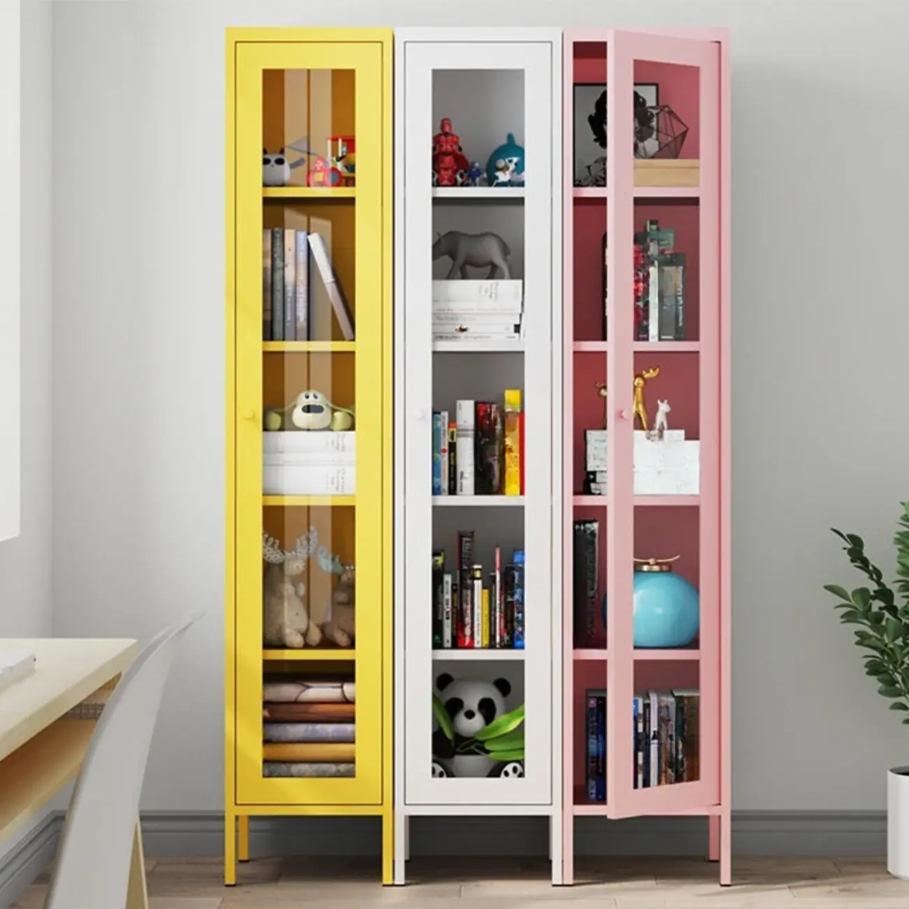 Modern Black Iron Adjustable Display Cabinet for Living Room Image - 30 | homeyfad