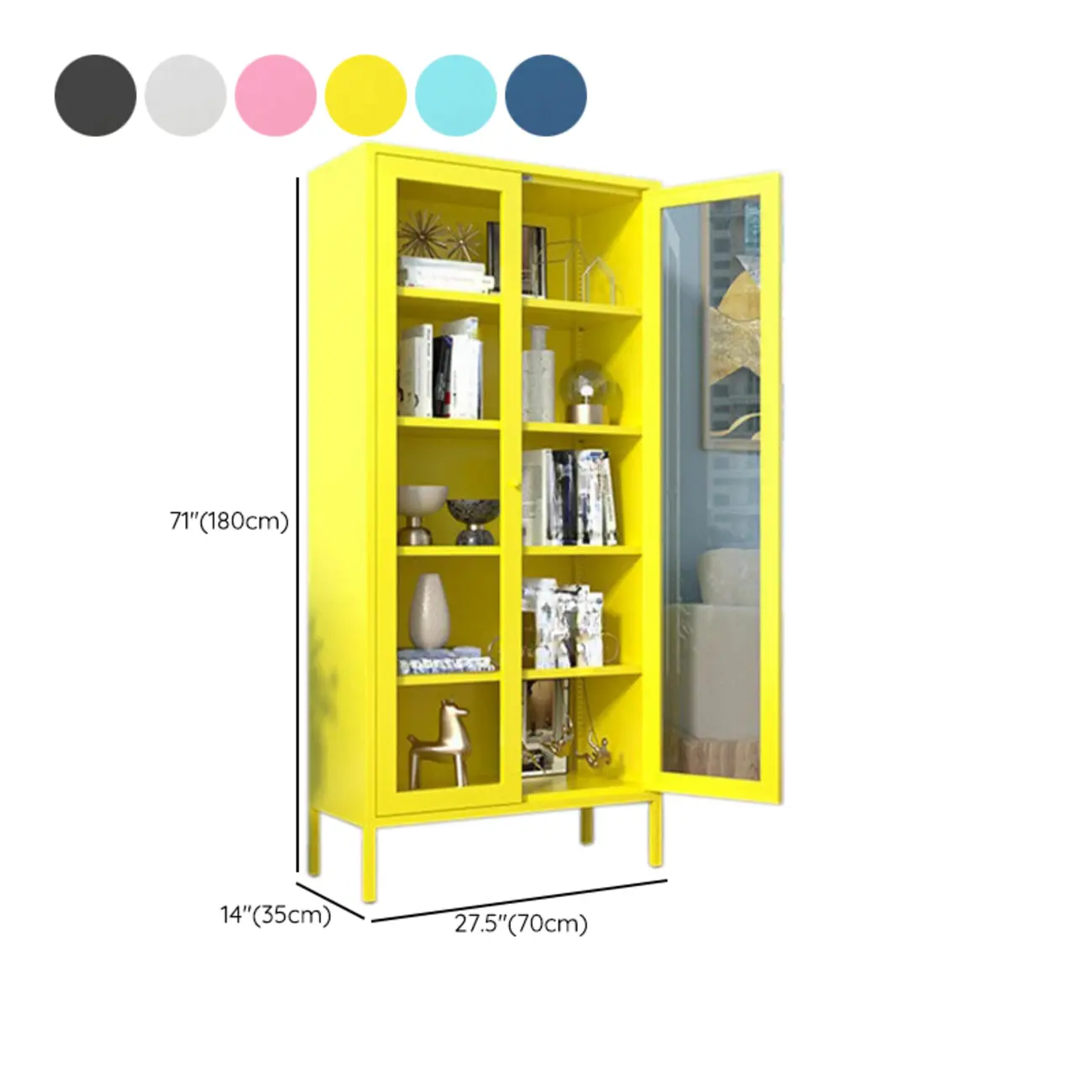 Modern Black Iron Adjustable Display Cabinet for Living Room Image - 54 | homeyfad