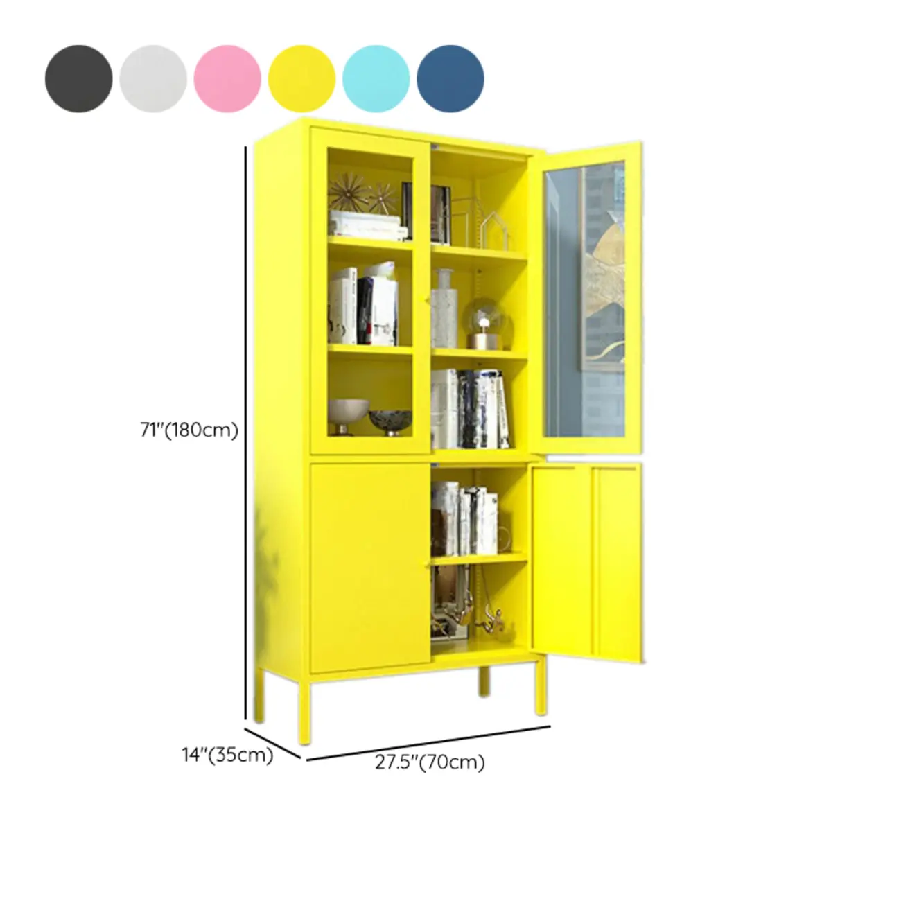 Modern Black Iron Adjustable Display Cabinet for Living Room Image - 55 | homeyfad