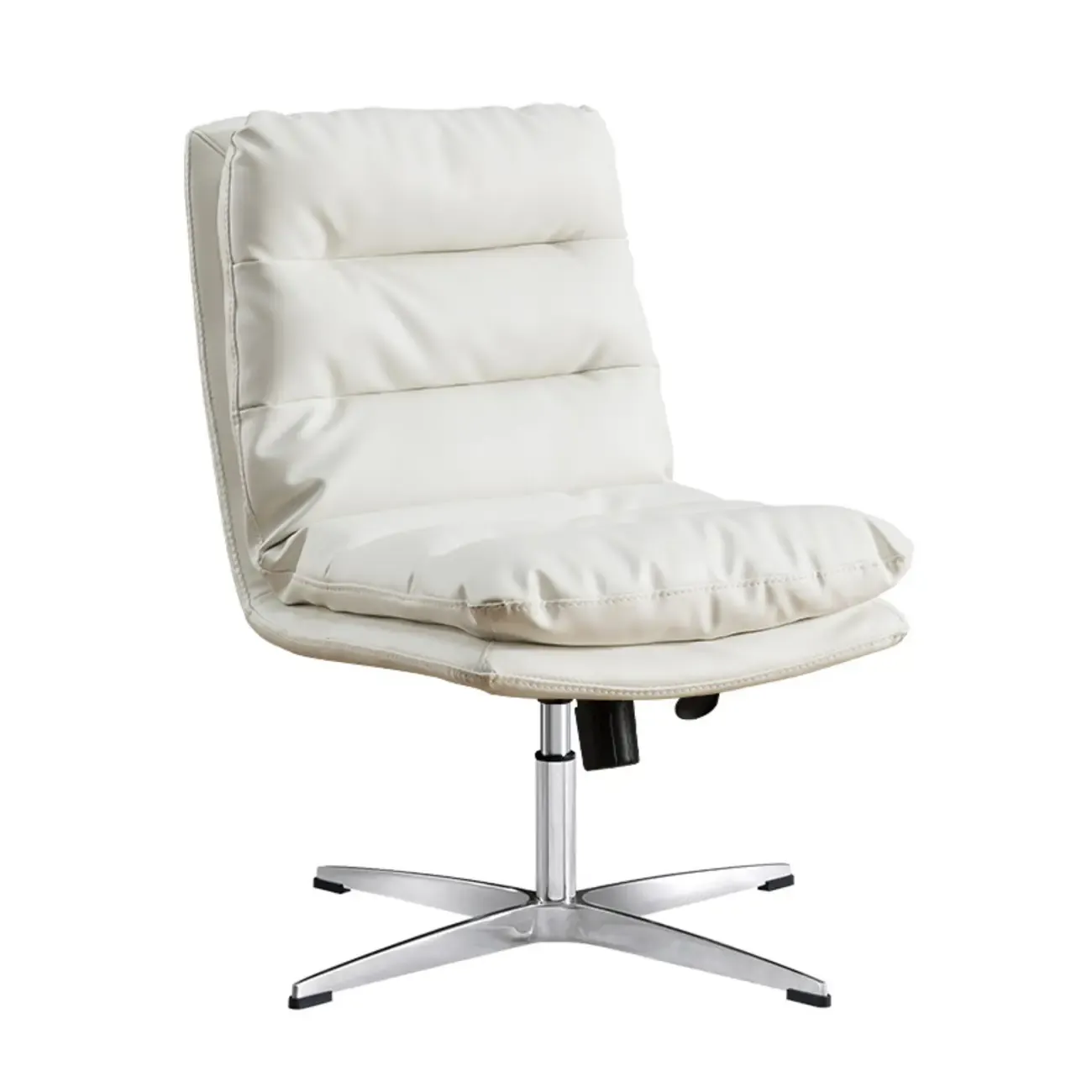 Modern Orange Leather Adjustable Swivel Office Chair Image - 8