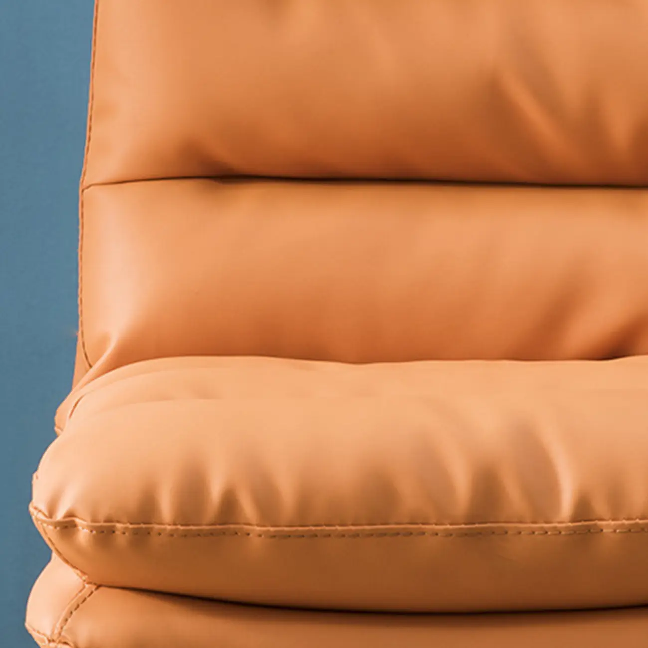 Modern Orange Leather Adjustable Swivel Office Chair Image - 4 | homeyfad