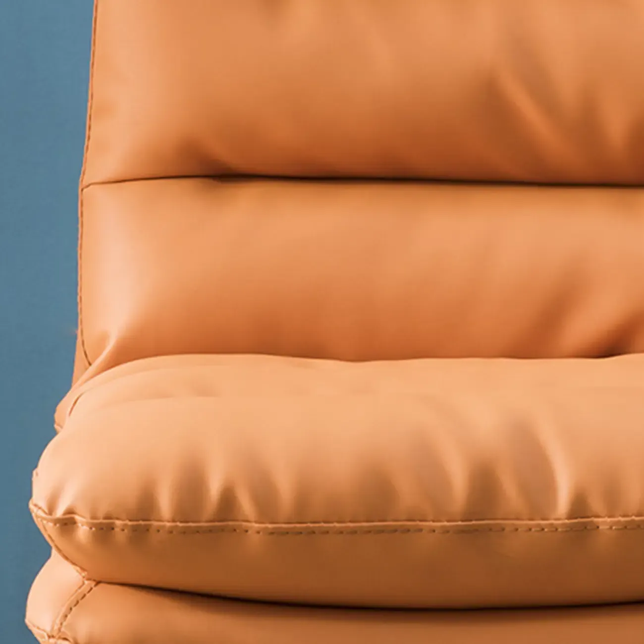 Modern Orange Leather Adjustable Swivel Office Chair Image - 4