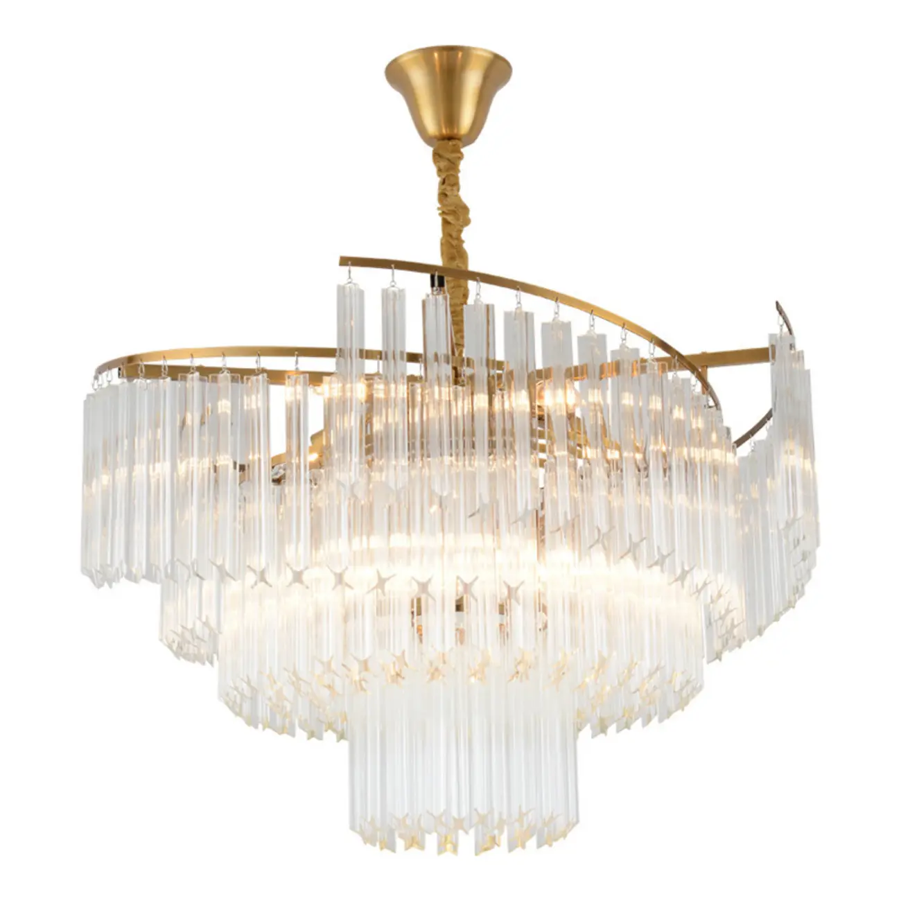 Gold Crystal Linear Chandelier with Modern Design Image - 16 | homeyfad