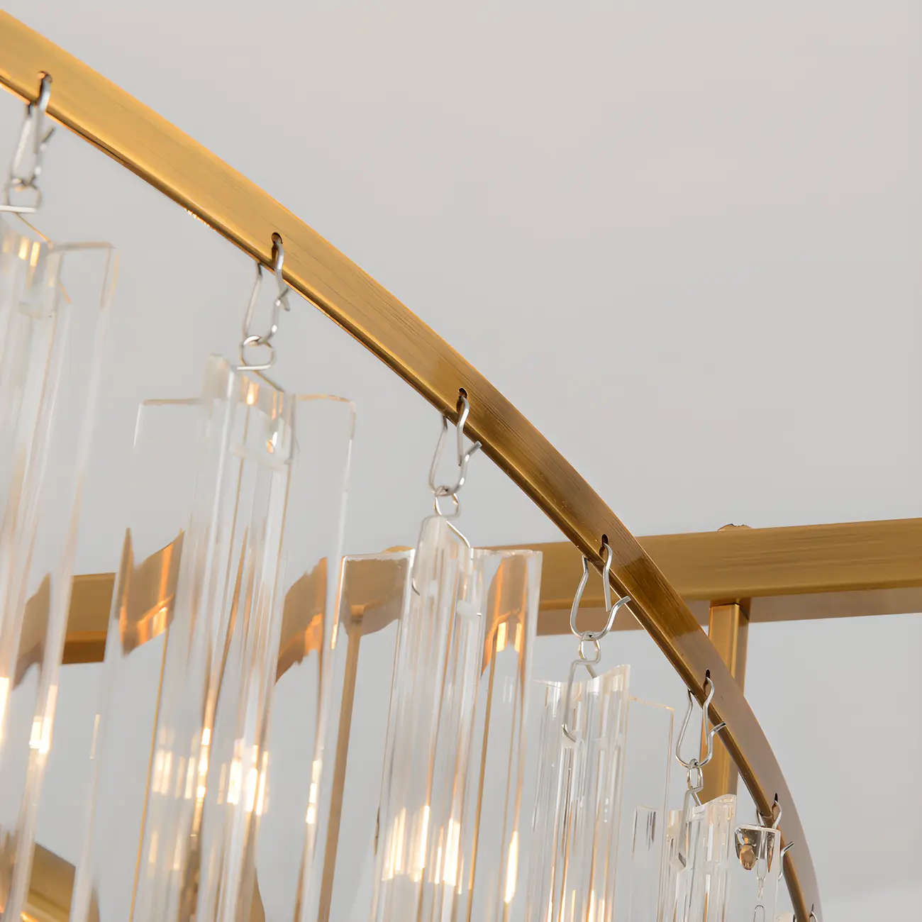 Gold Crystal Linear Chandelier with Modern Design Image - 8 | homeyfad
