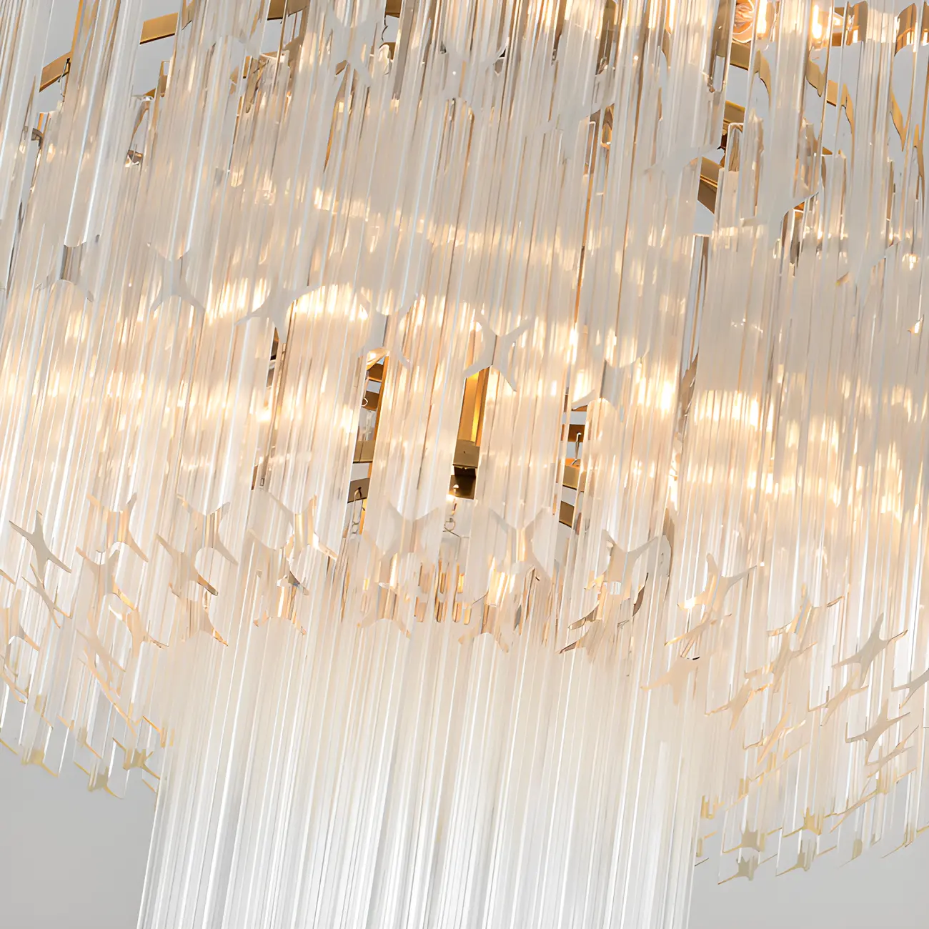 Gold Crystal Linear Chandelier with Modern Design Image - 9 | homeyfad