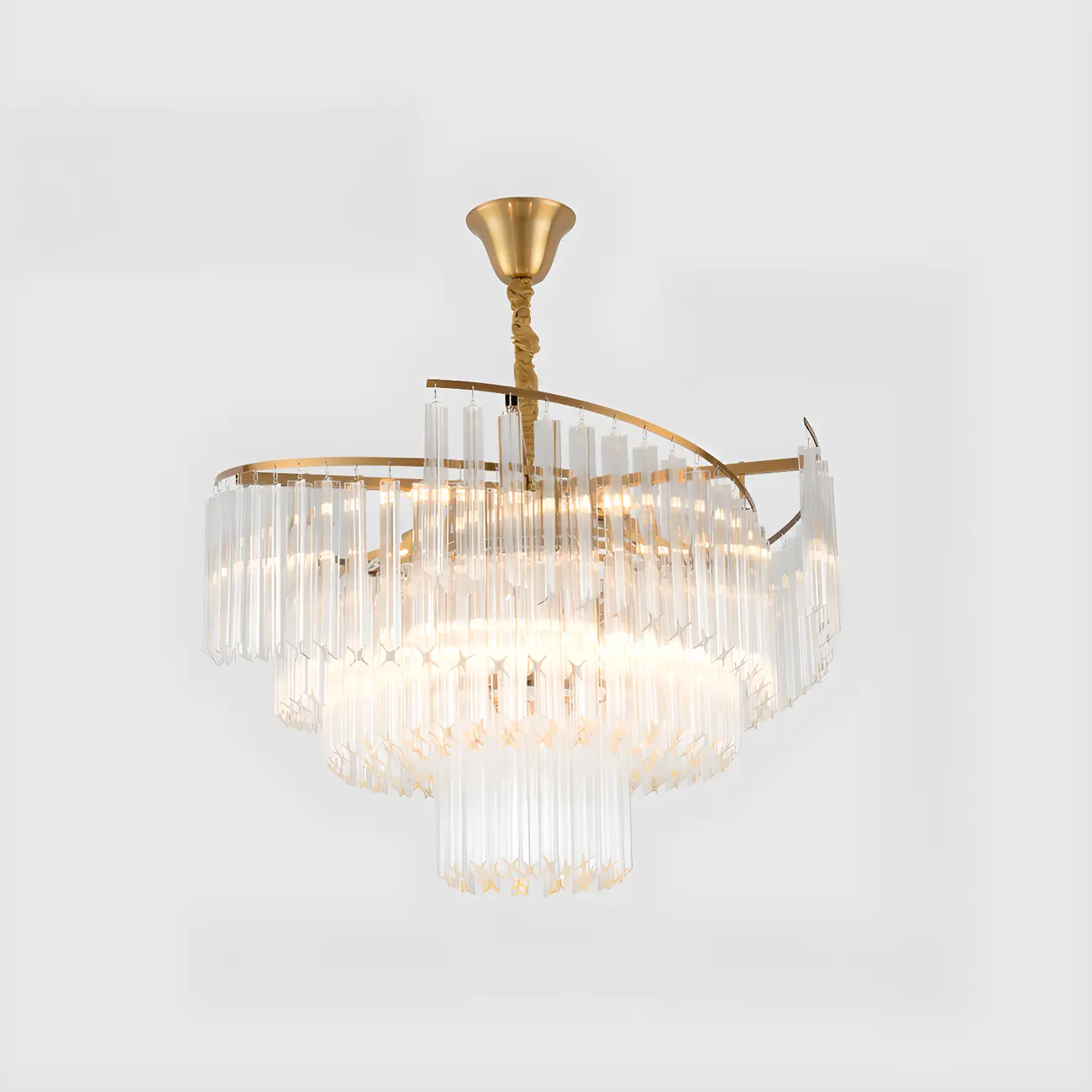 Gold Crystal Linear Chandelier with Modern Design Image - 14 | homeyfad