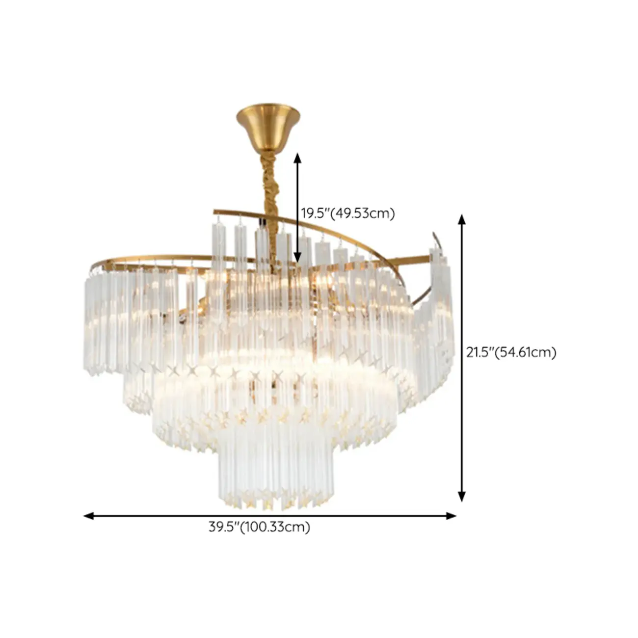 Gold Crystal Linear Chandelier with Modern Design Image - 18 | homeyfad