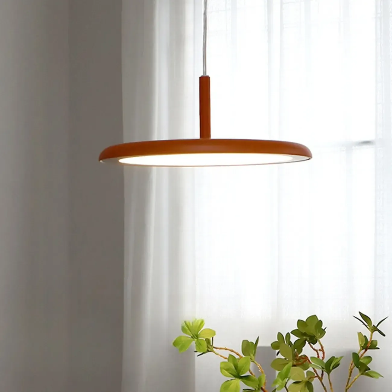 Modern Round LED Pendant Light Adjustable Length for Dining Image - 1