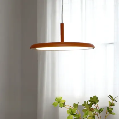 Modern Round LED Pendant Light Adjustable Length for Dining Image - 1