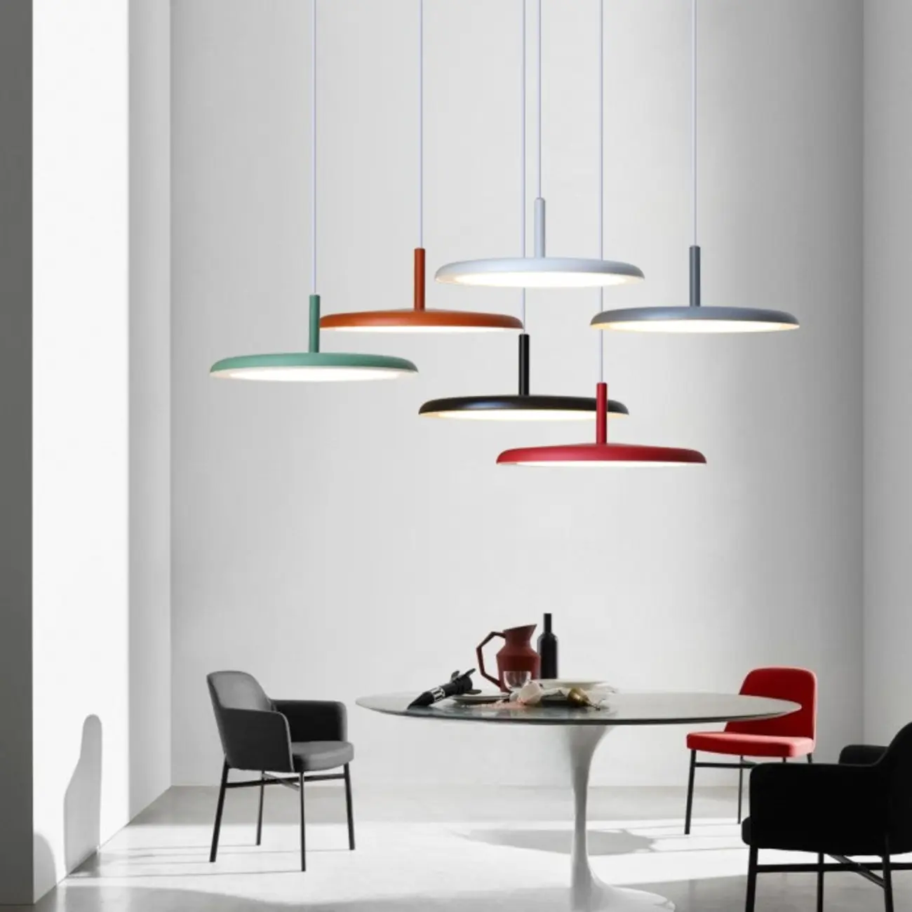 Modern Round LED Pendant Light Adjustable Length for Dining Image - 4 | homeyfad