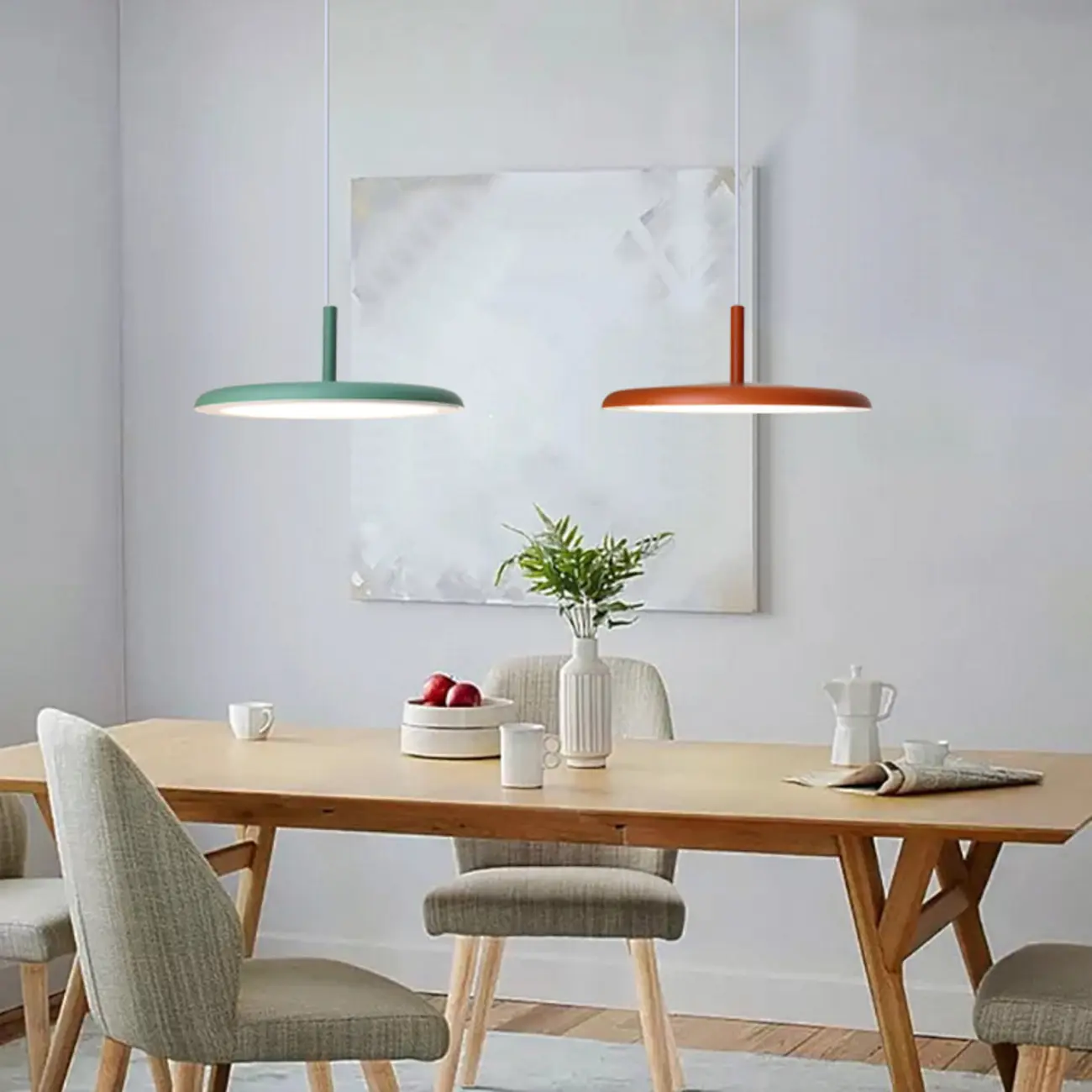 Modern Round LED Pendant Light Adjustable Length for Dining Image - 6 | homeyfad