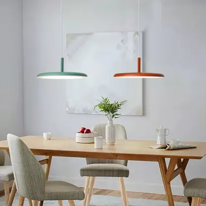 Modern Round LED Pendant Light Adjustable Length for Dining Image - 6