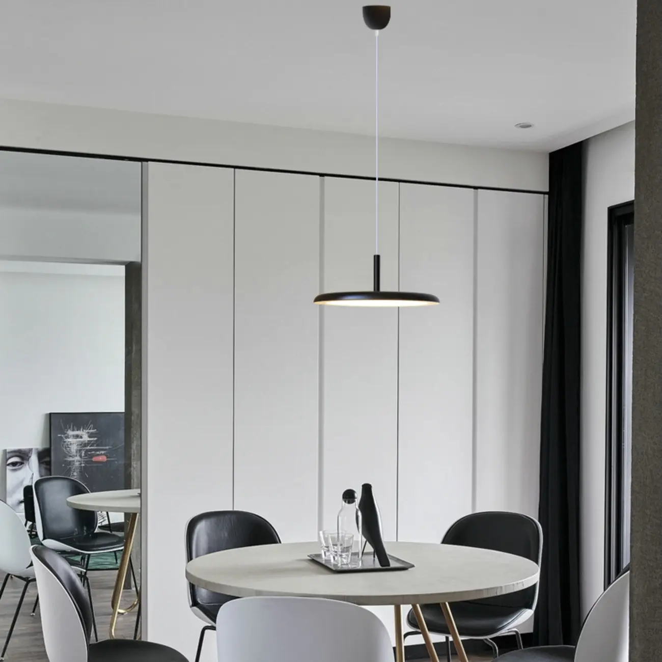 Modern Round LED Pendant Light Adjustable Length for Dining Image - 16 | homeyfad