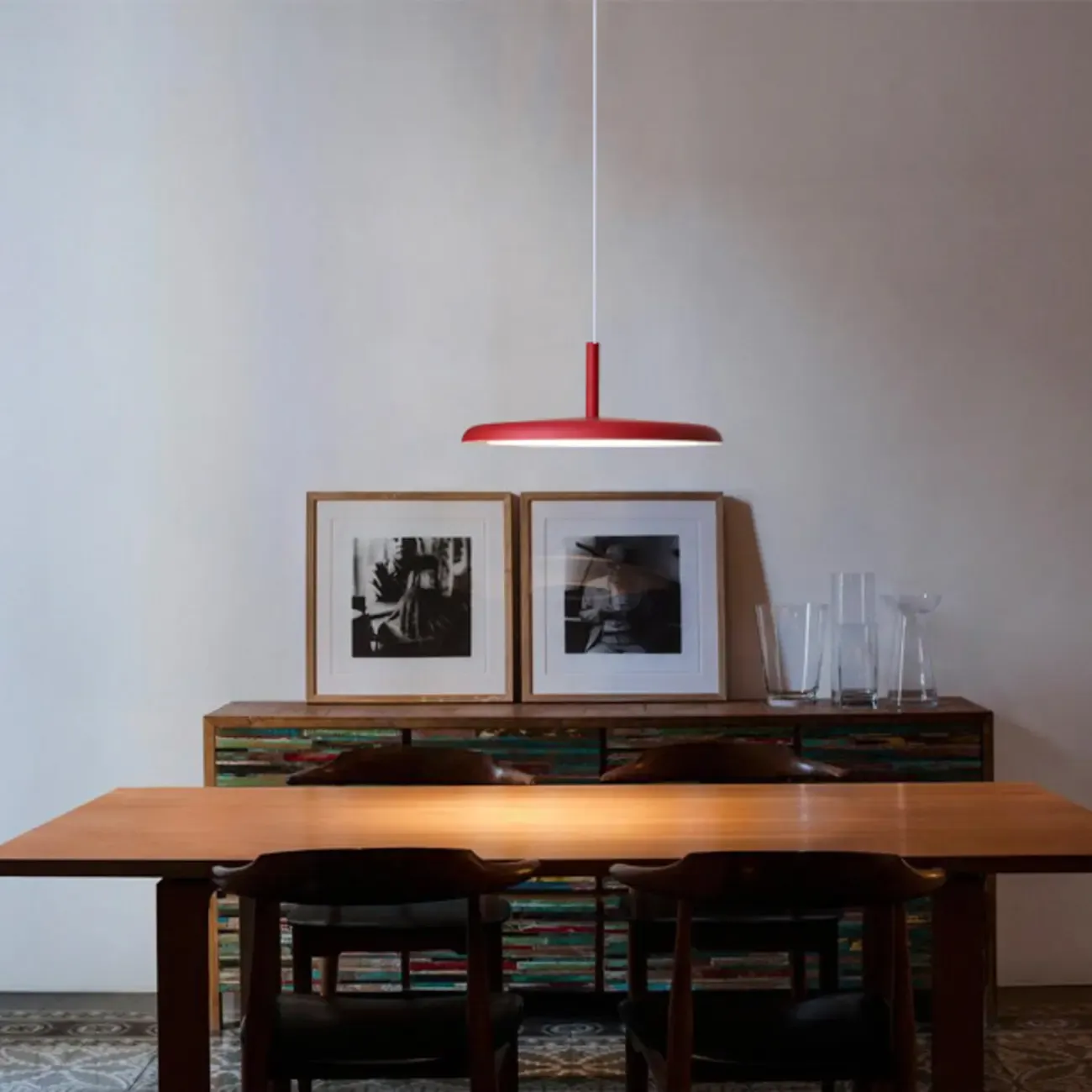 Modern Round LED Pendant Light Adjustable Length for Dining Image - 17