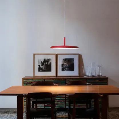 Modern Round LED Pendant Light Adjustable Length for Dining Image - 17