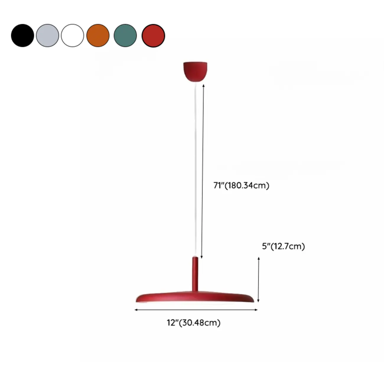 Modern Round LED Pendant Light Adjustable Length for Dining #size | homeyfad