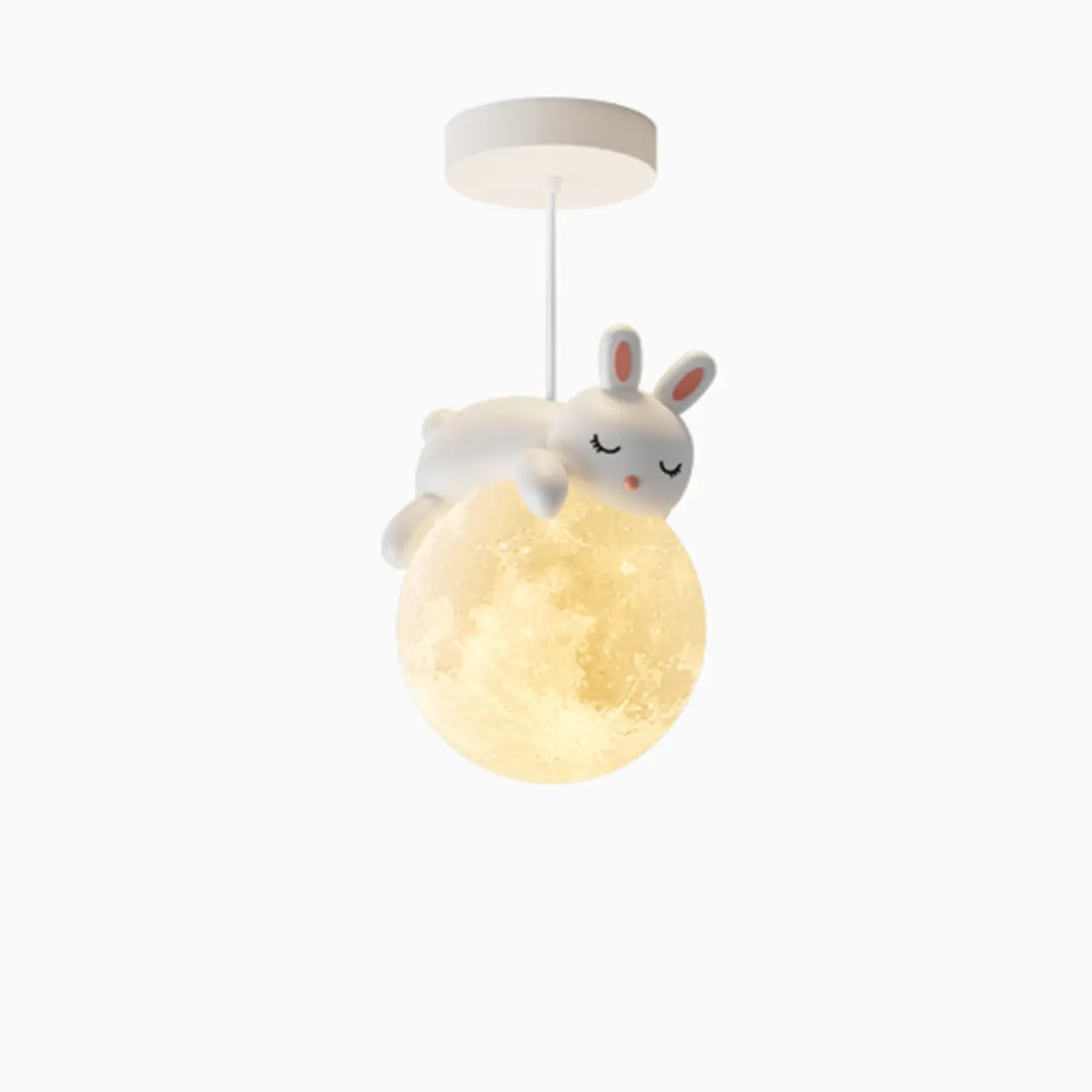 Cartoon Animal White Metal Acrylic Globe Pendant Light Image - 3 | homeyfad