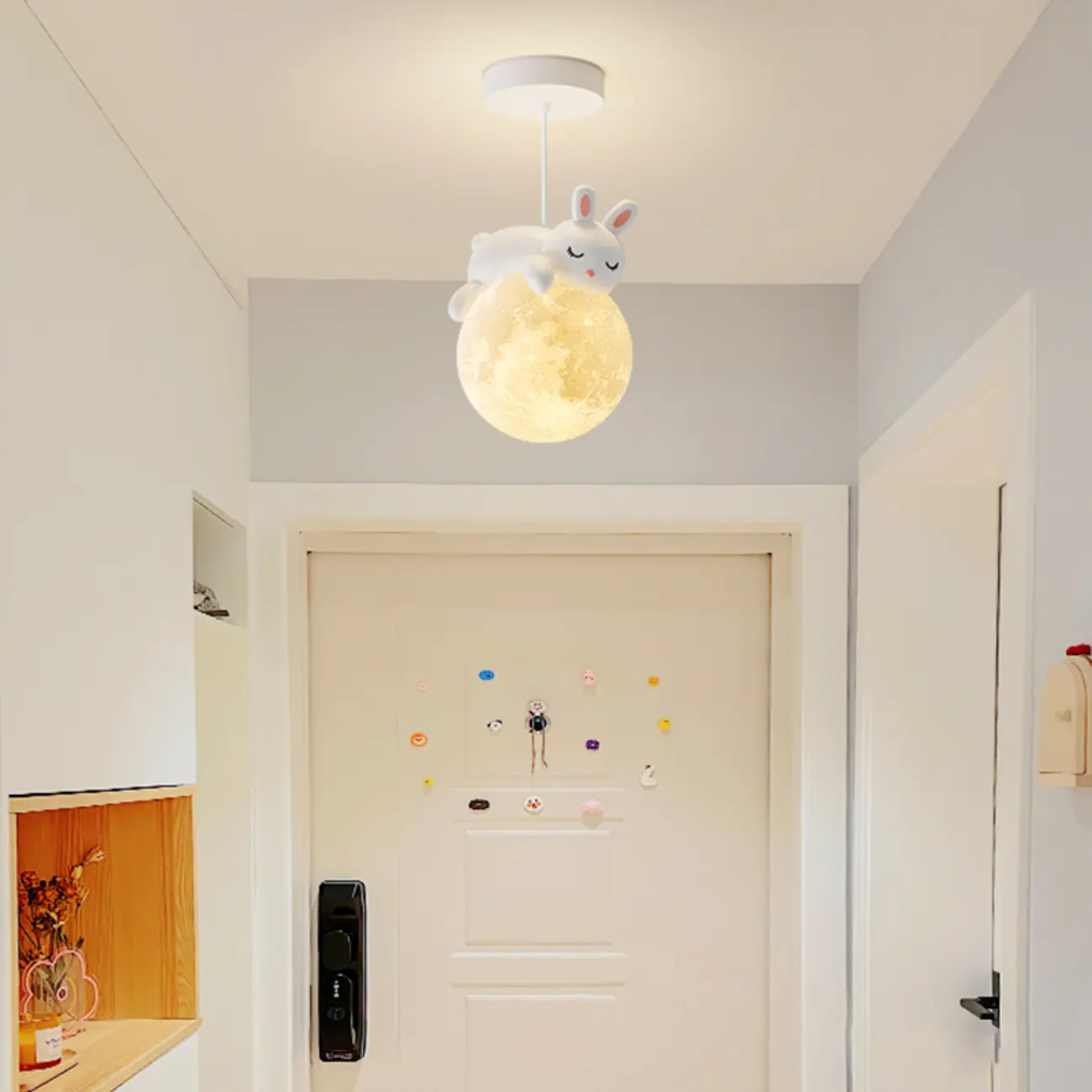 Cartoon Animal White Metal Acrylic Globe Pendant Light Image - 4 | homeyfad