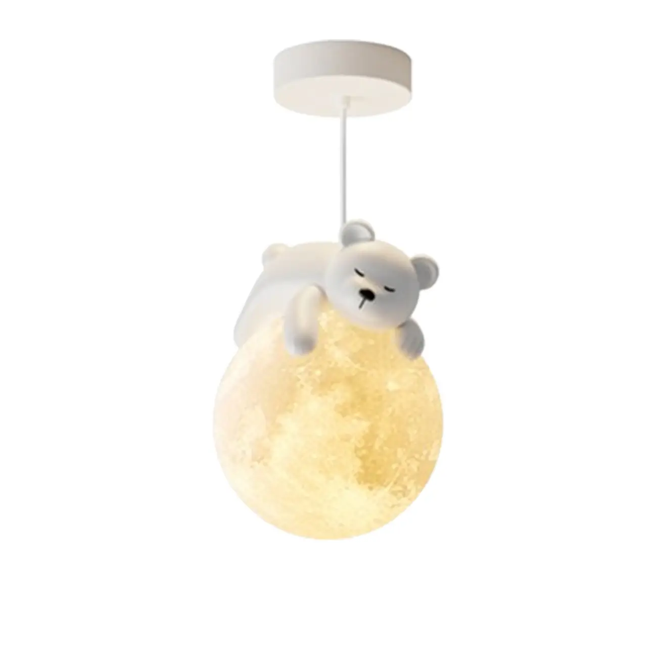 Cartoon Animal White Metal Acrylic Globe Pendant Light Image - 7 | homeyfad
