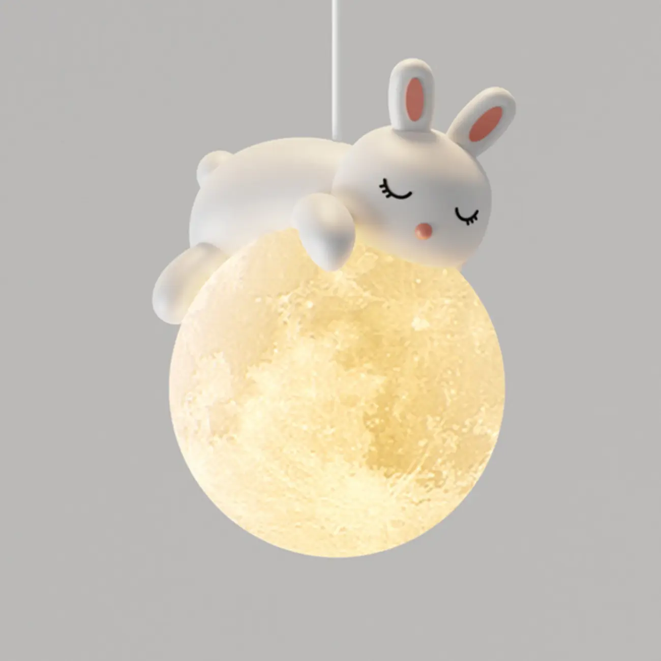 Cartoon Animal White Metal Acrylic Globe Pendant Light Image - 10 | homeyfad