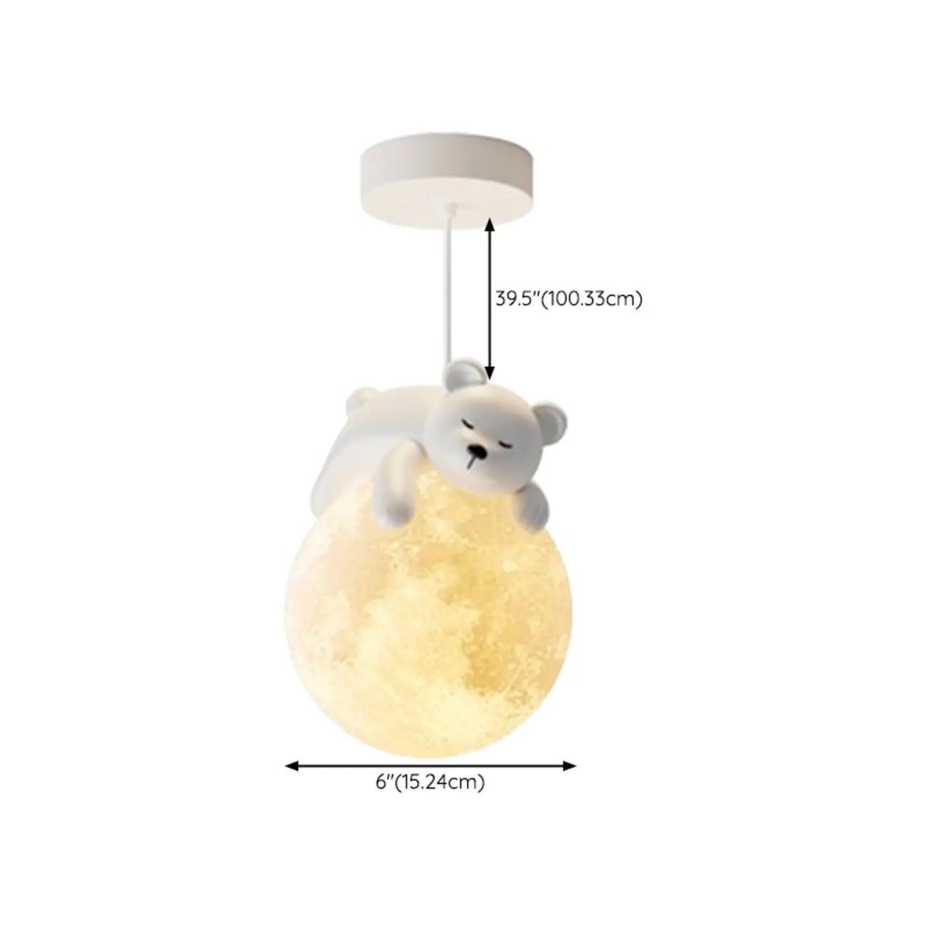 Cartoon Animal White Metal Acrylic Globe Pendant Light #size | homeyfad