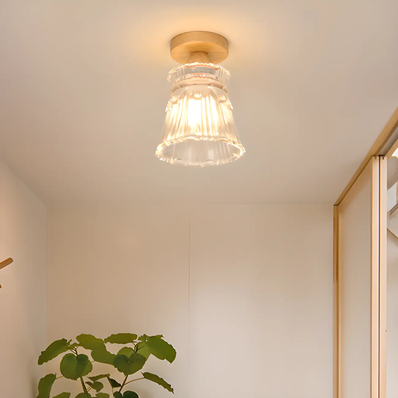 Modern 6" Glass Semi Flush Ceiling Light for Hallway Decor Image - 1 | homeyfad