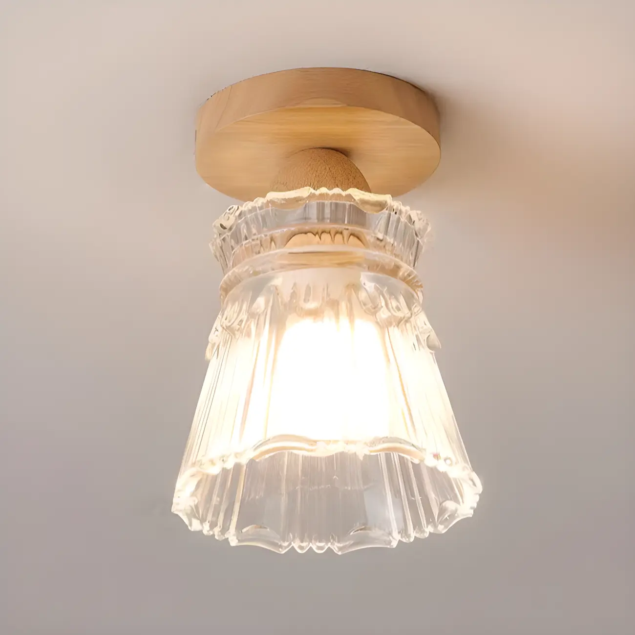 Modern 6" Glass Semi Flush Ceiling Light for Hallway Decor Image - 7 | homeyfad