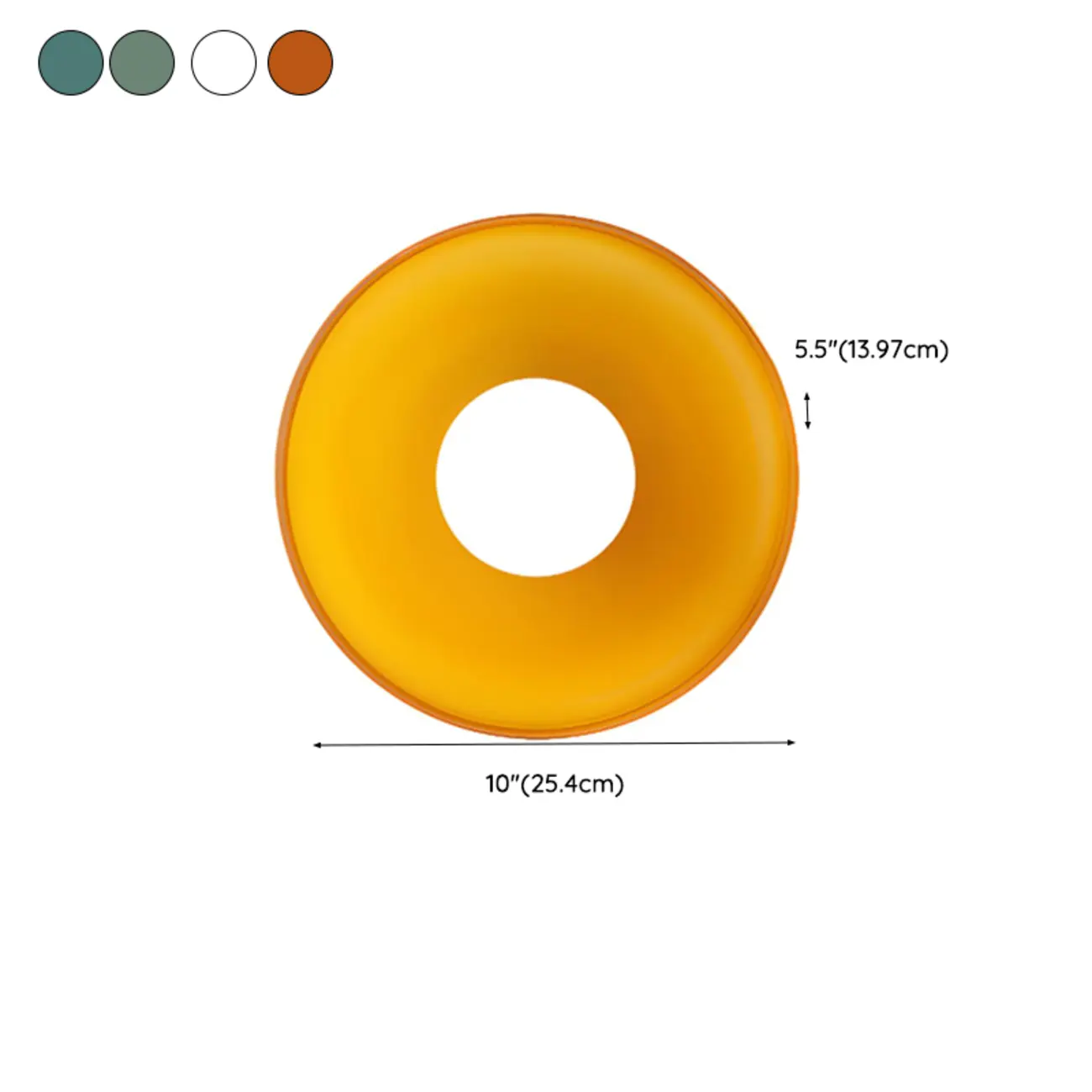 Modern Green Circular Glass Semi Flush Ceiling Light #size