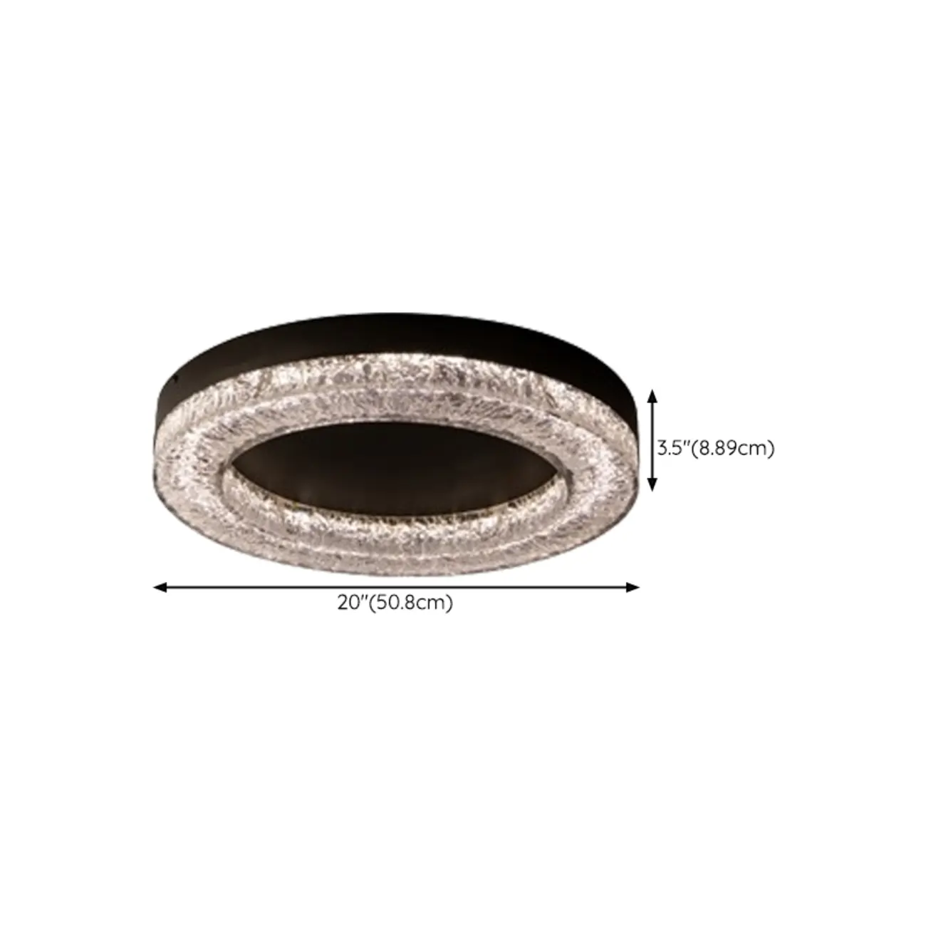 Circular Black Flush LED Ceiling Light for Residential Use #size