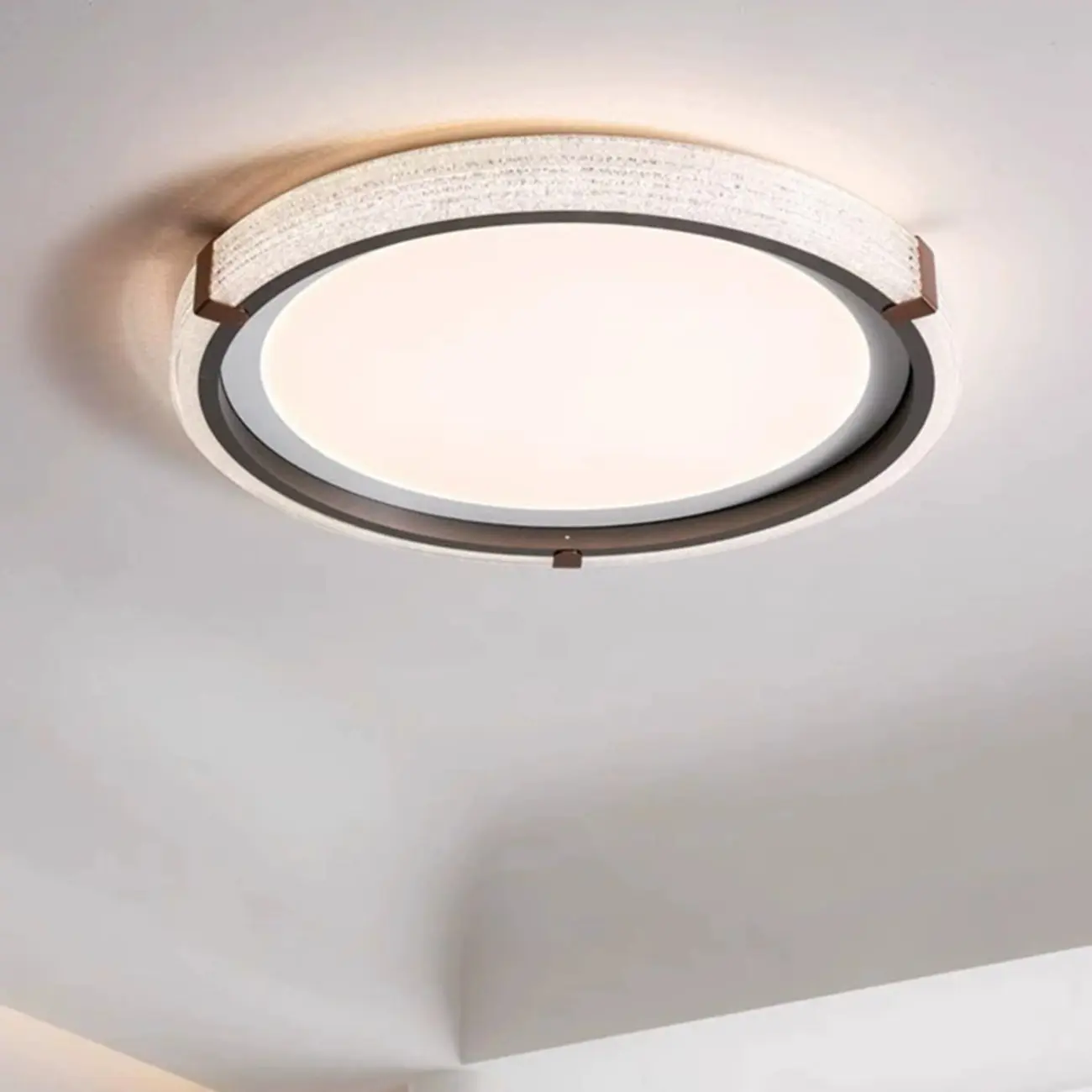 Modern Flush Mount LED Ceiling Light with Resin Shade for Living Room Image - 3 | homeyfad