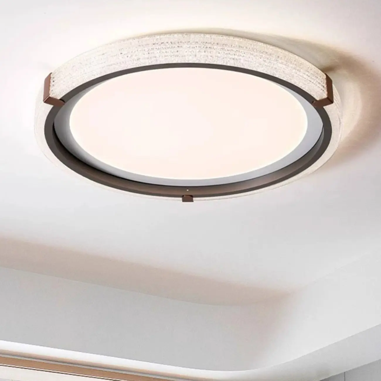 Modern Flush Mount LED Ceiling Light with Resin Shade for Living Room Image - 2 | homeyfad