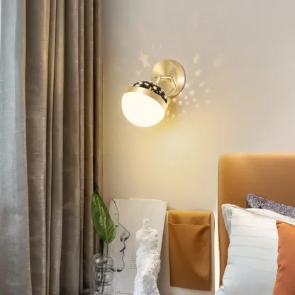 Modern Gold Black Star Design Adjustable Wall Sconce Image - 2
