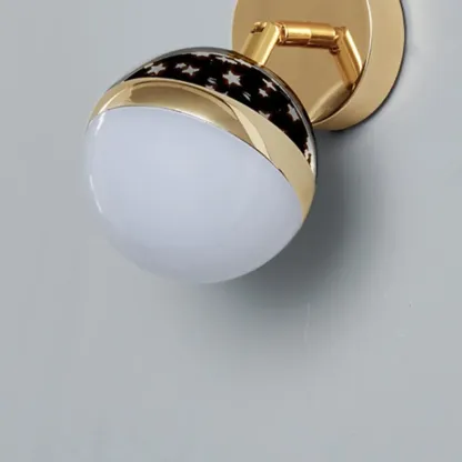 Modern Gold Black Star Design Adjustable Wall Sconce Image - 7