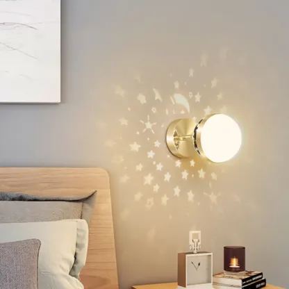 Modern Gold Black Star Design Adjustable Wall Sconce Image - 5