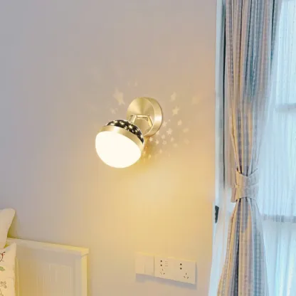 Modern Gold Black Star Design Adjustable Wall Sconce Image - 6