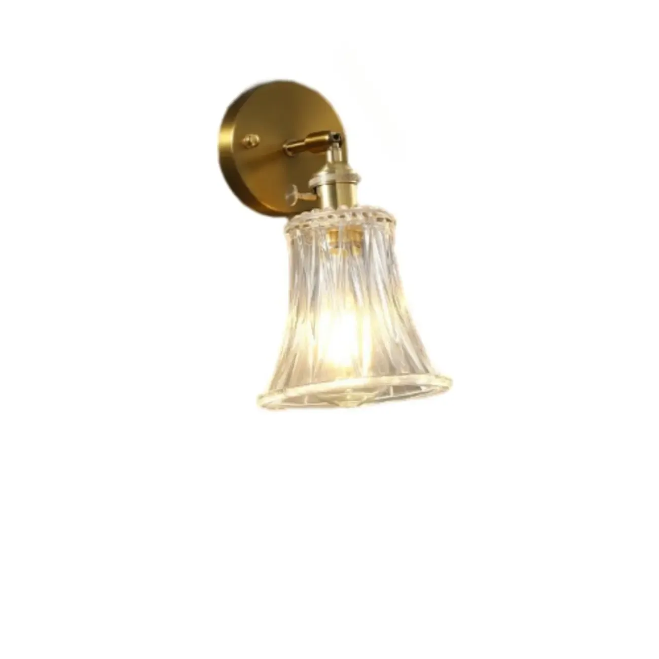 Art Deco Gold Transparent Glass Wall Sconce Image - 8